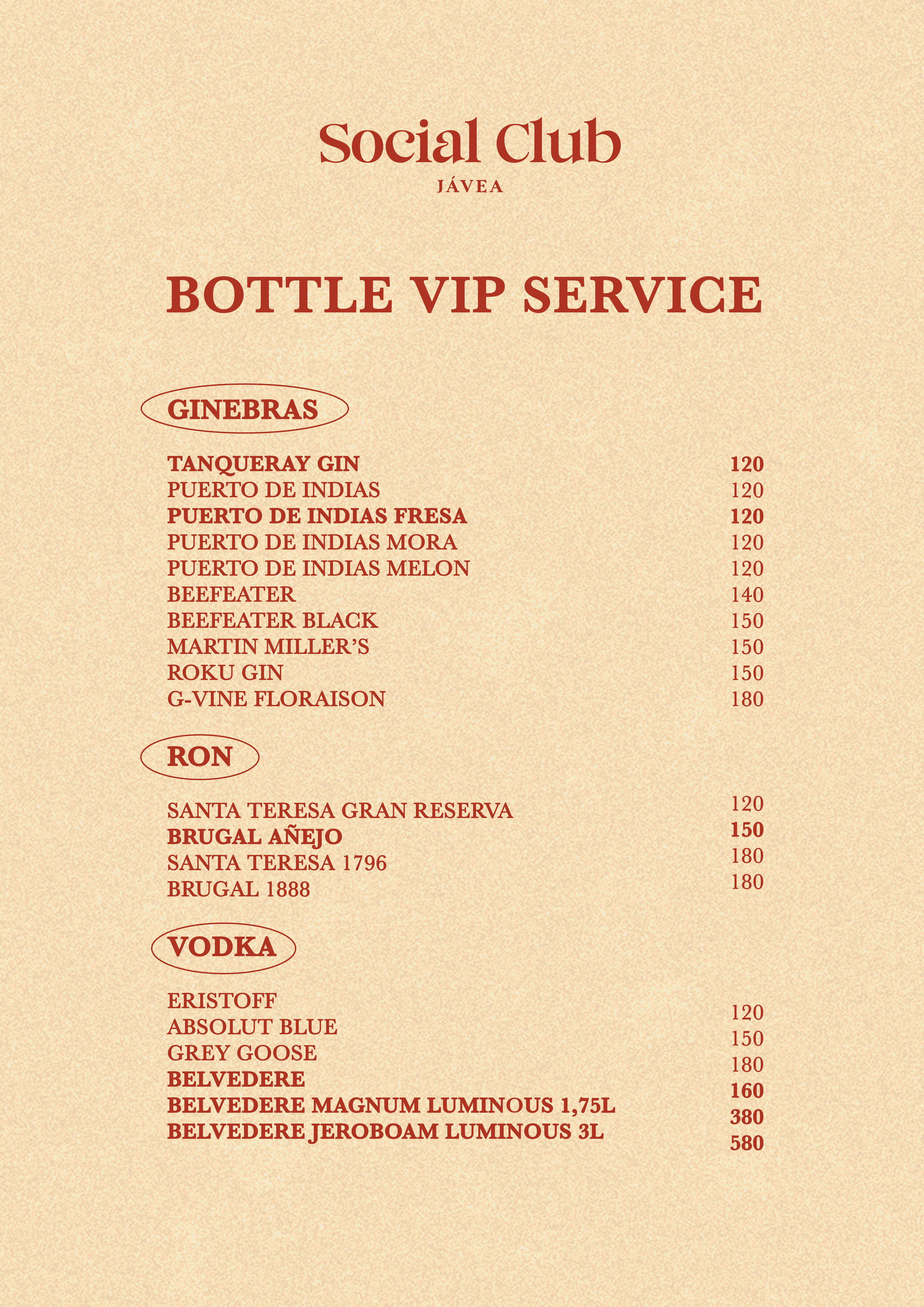 Carta VIP Social Club Javea